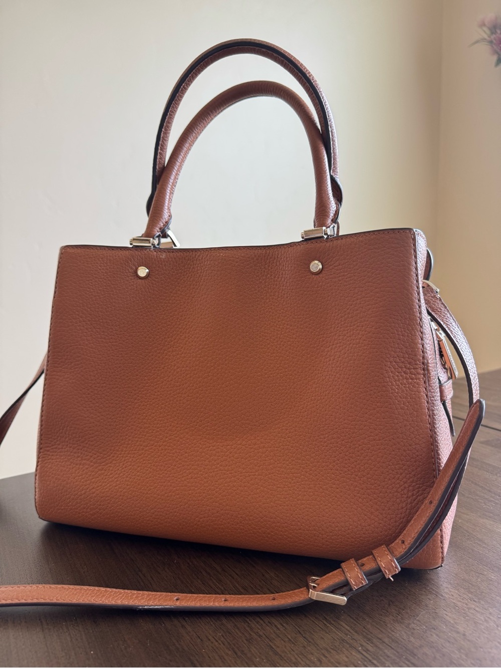 kate spade Tan Pebbled Leather Satchel with Crossbody Strap - Picture 3 of 3